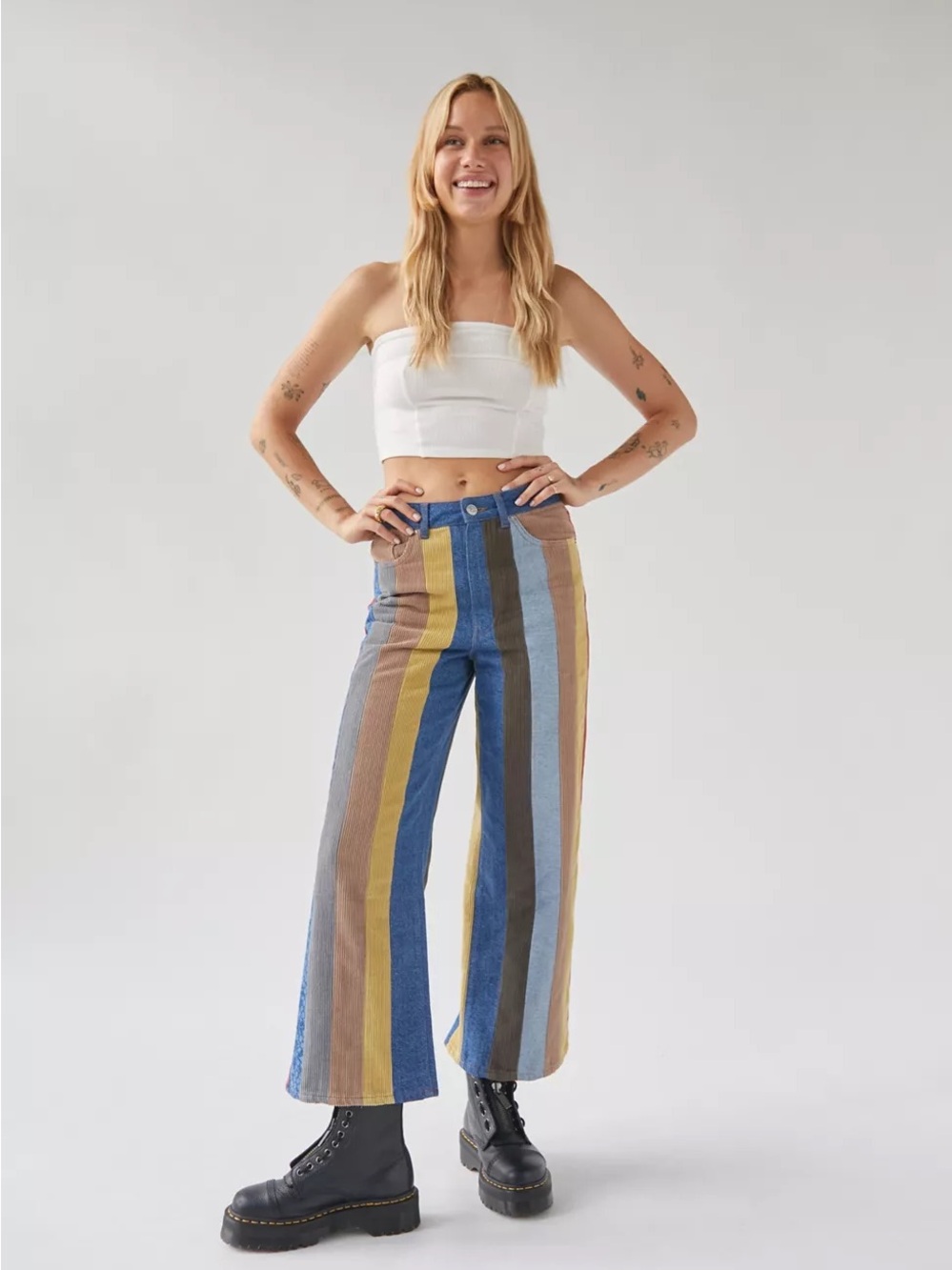 Urban Outfitters BDG High & Wide Jean - Corduroy Panel Size 31